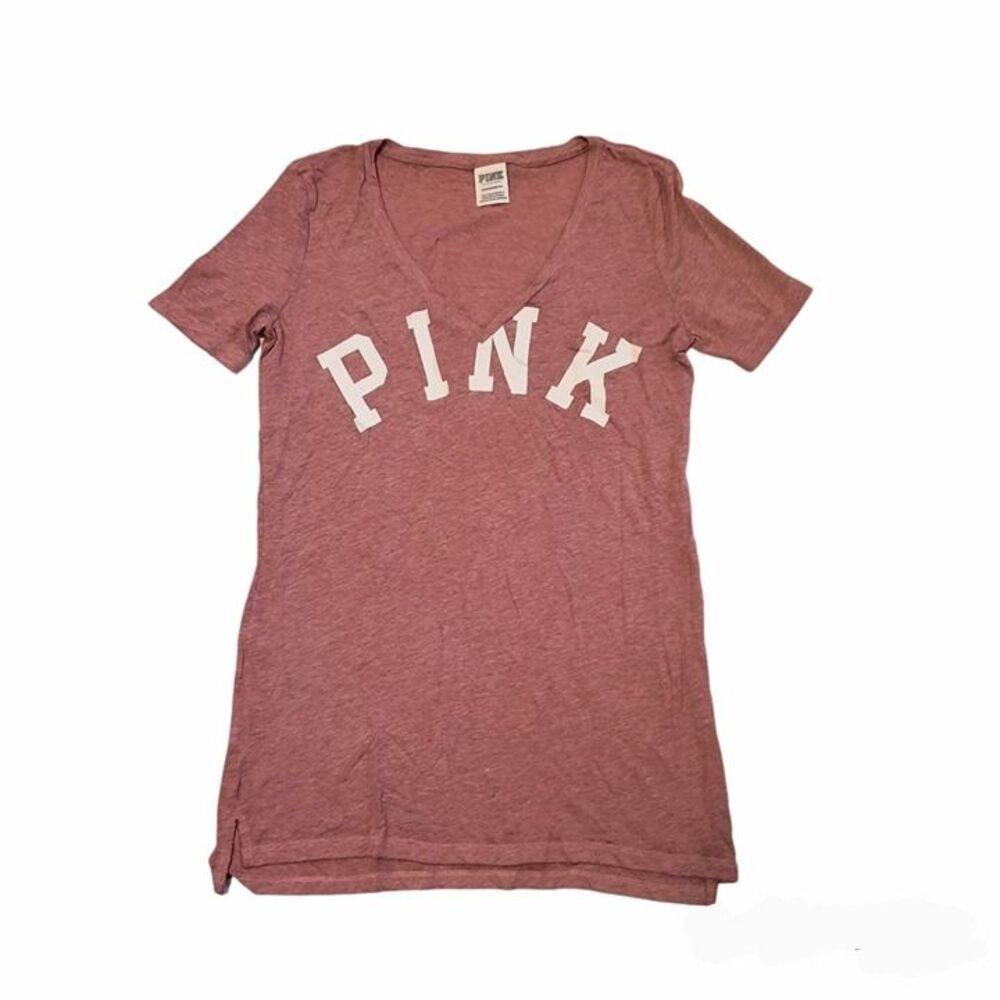 PINK by Victoria Secret Women's Mauve Logo Tee XS